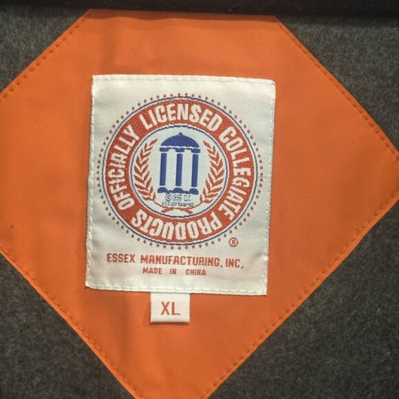 Clemson Men’s Jacket Hooded Fleece-Lined Wind Rain Coat Vinyl Tigers Orange XL - Picture 11 of 16